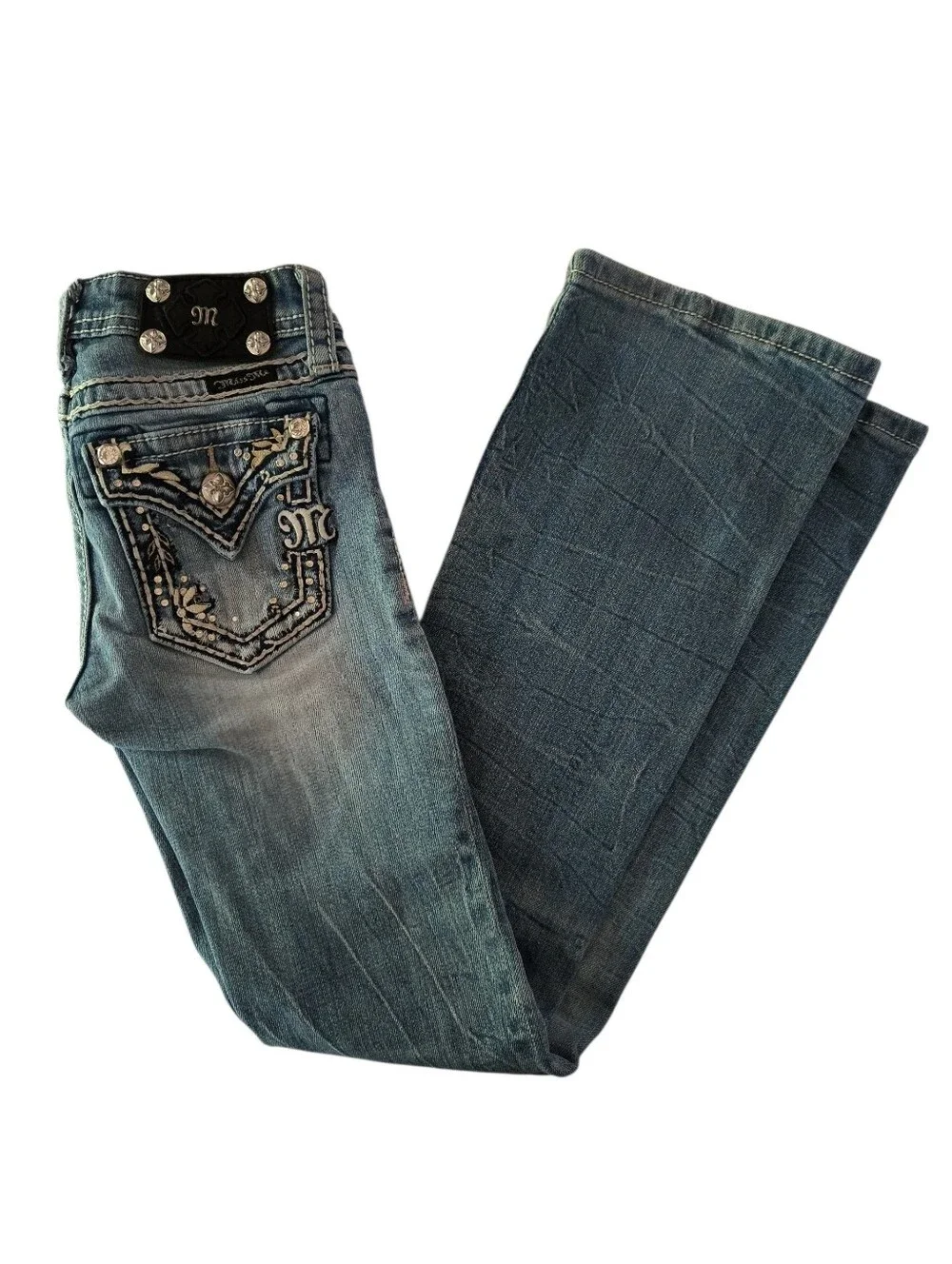Girl's Miss Me Embellished Boot Cut Jeans Size 10